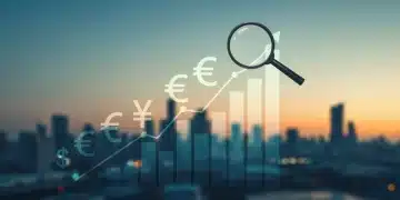 Graphic showing economic forecast with rising inflation trends and financial symbols for 2025.
