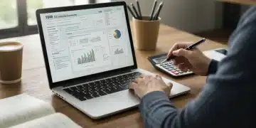 Person analyzing 2025 tax forms and financial data