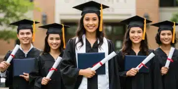Graduates celebrating with diplomas, symbolizing financial freedom from student loans.