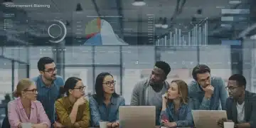 Diverse individuals reviewing 2026 federal benefit changes on a screen