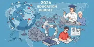 Illustration of 2026 US education budget with STEM and vocational training focus
