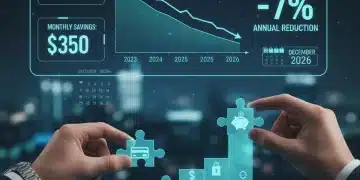 Digital dashboard showing reduced credit card interest with financial puzzle pieces