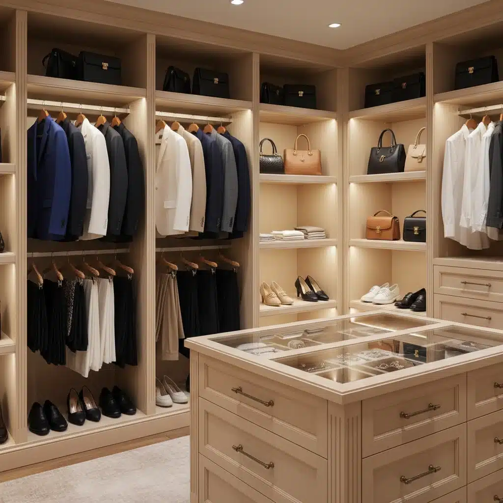 Classic elegance wardrobe featuring tailored garments and timeless accessories.