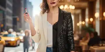 Day to Night Look: 3 Easy Steps to Transform Your Style in 10 Minutes Woman transforming her look from day to night with makeup and accessories