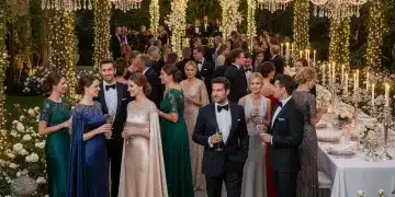 Special Occasion Style: 6 Elegant Outfit Ideas for 2026 Weddings and Galas Guests in elegant formal wear at a luxurious evening gala event.