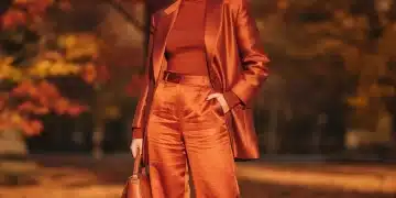 Model in Ember Glow outfit, autumn fashion 2026