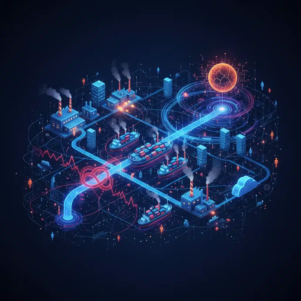 Complex global supply chains and economic interdependencies