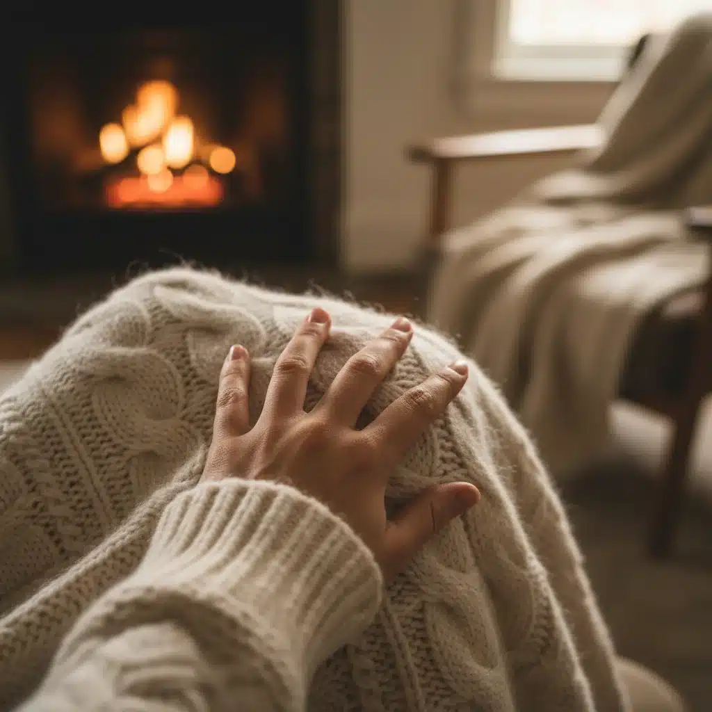 Close-up of soft merino wool sweater texture