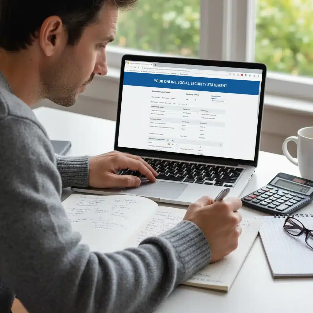 Individual reviewing online Social Security statement for 2026 planning