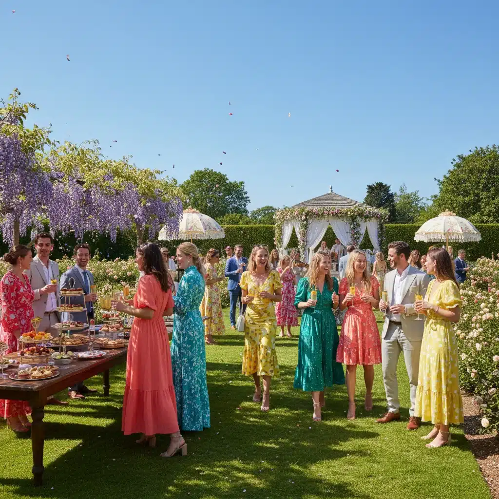 Guests enjoying a semi-formal garden party