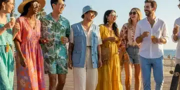 Diverse models in stylish, comfortable summer 2026 outfits enjoying a sunny day outdoors.