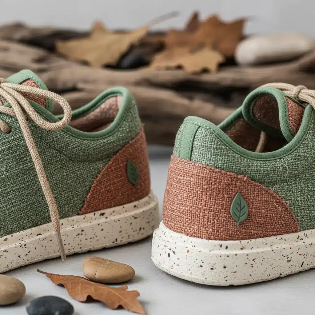 Minimalist sustainable sneakers made from recycled materials, emphasizing eco-friendly fashion.
