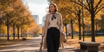 Transitional Dressing 2026: 6 Smart Strategies for Changing US Weather Woman in stylish trench coat for transitional weather