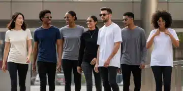 Diverse models showcasing versatile basic t-shirts in various styles and neutral colors for 2026 fashion.