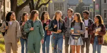 Back-to-School 2026 student fashion trends on a vibrant campus