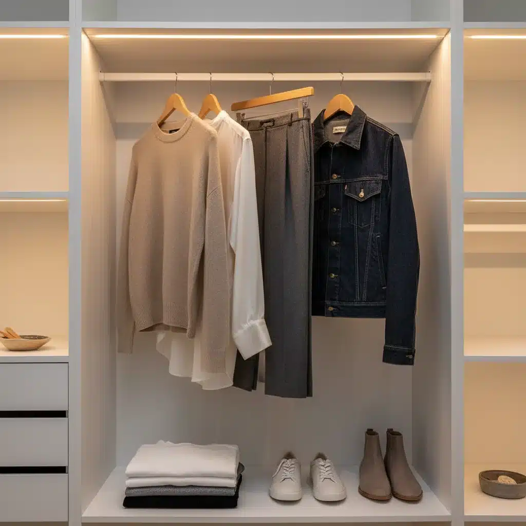 Organized capsule wardrobe with high-quality basics