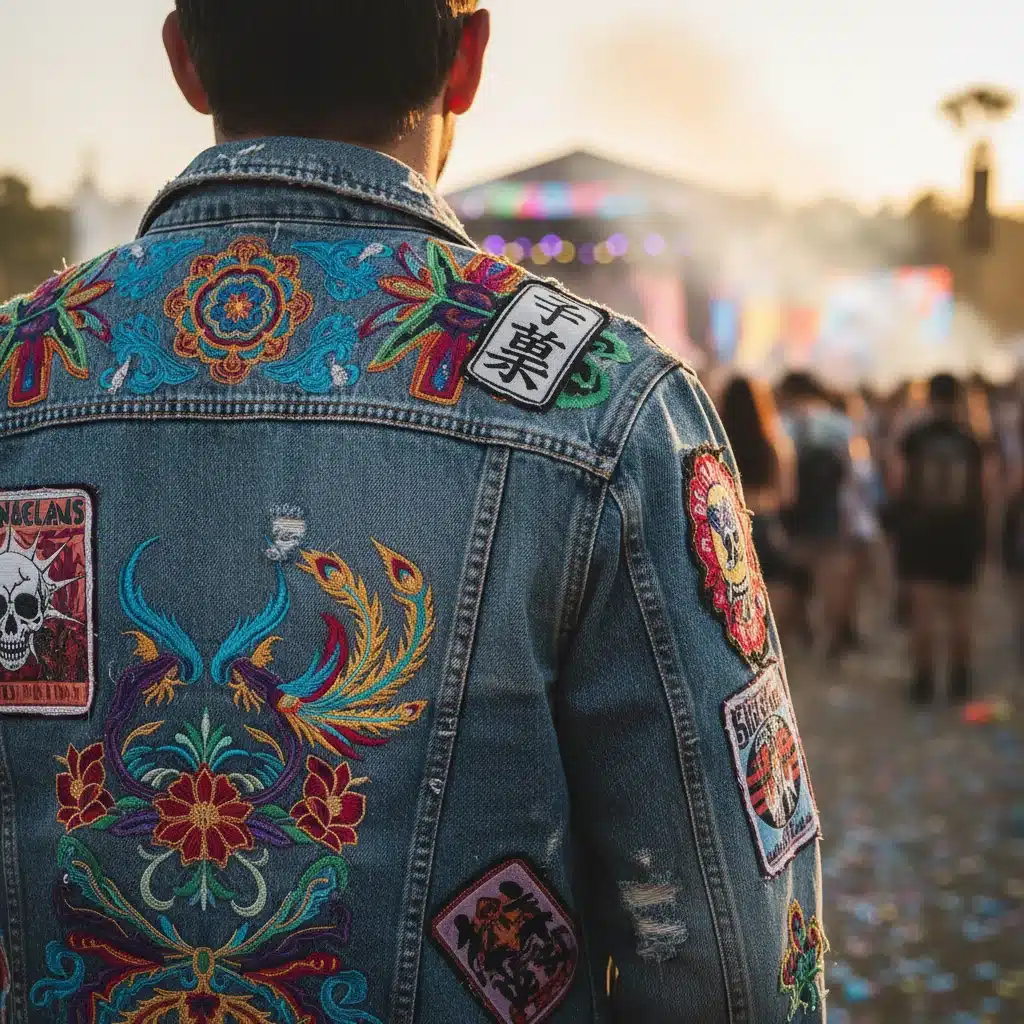 Embroidered denim jacket, a durable festival fashion staple